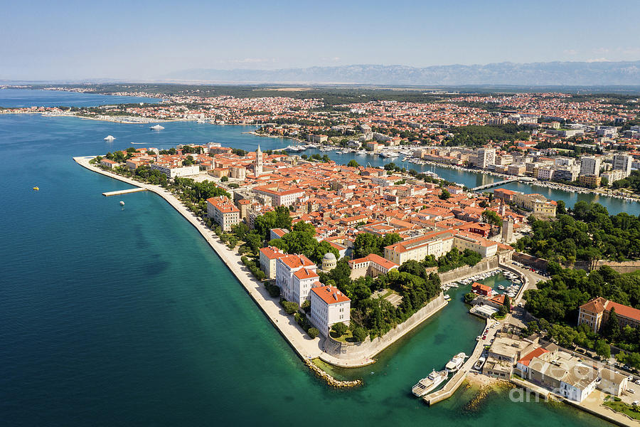 Dramatic aerial view of the Zadar old town, an ancient Venetian  Photograph by Didier Marti