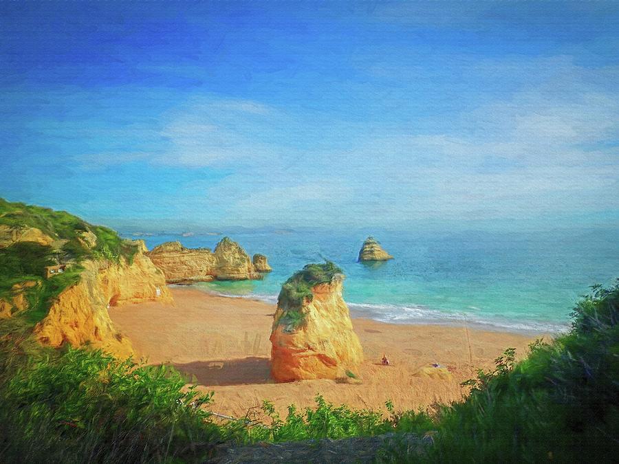 Dramatic Algarve Coast Digital Art by Rebecca Herranen