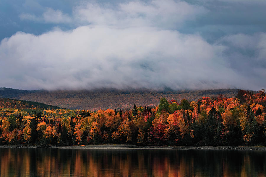 Dramatic Autumn Reflections Maine Photograph