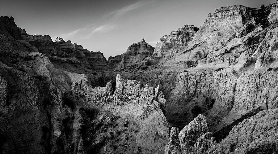 Dramatic Black And White Landscape Badlands Photograph by Dan Sproul