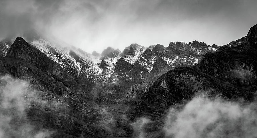 Dramatic Black And White Mountain Range Photograph by Dan Sproul