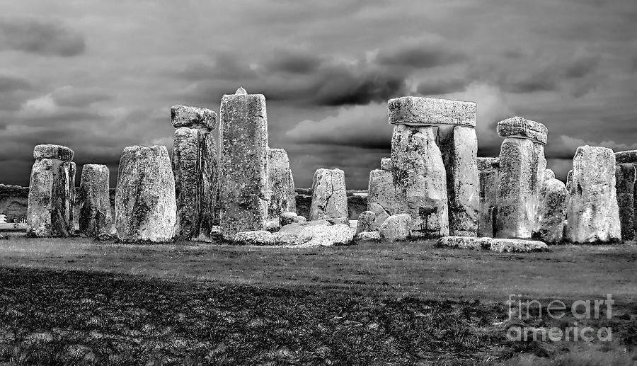 Dramatic Black and White Stonehenge Photograph by Sea Change Vibes