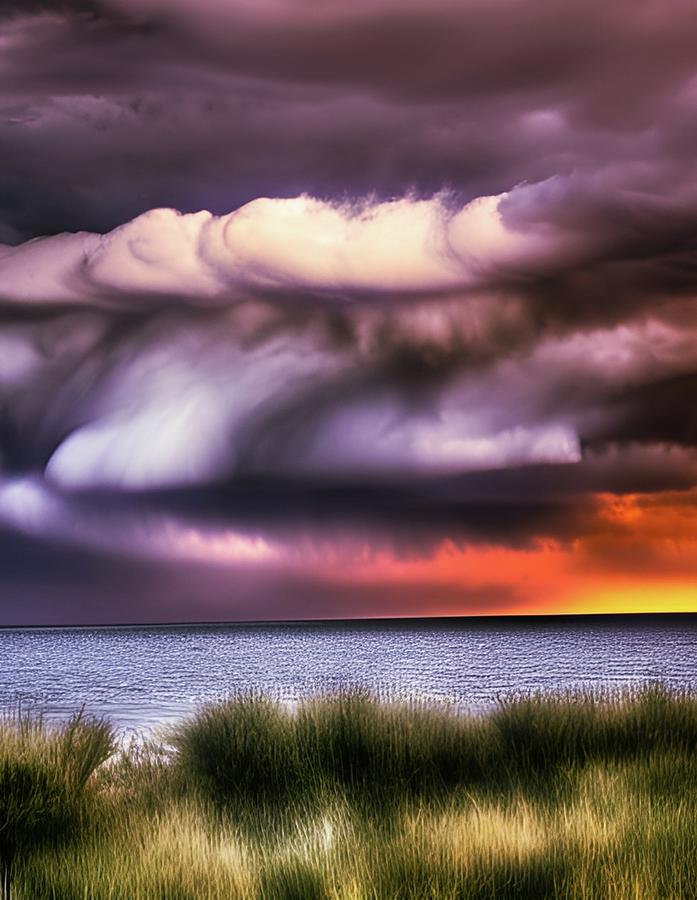Dramatic Cloud Layers Digital Art by Ally White