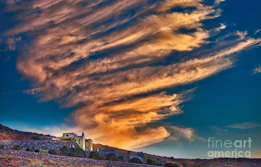 Sunset Photograph - Dramatic Cloudscape. by Eleni Synodinou