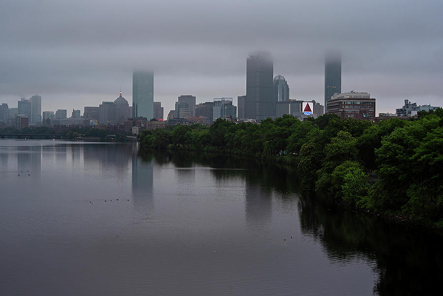 Citgo Sign and Boston's Charles River in The Fall Long Sleeve T