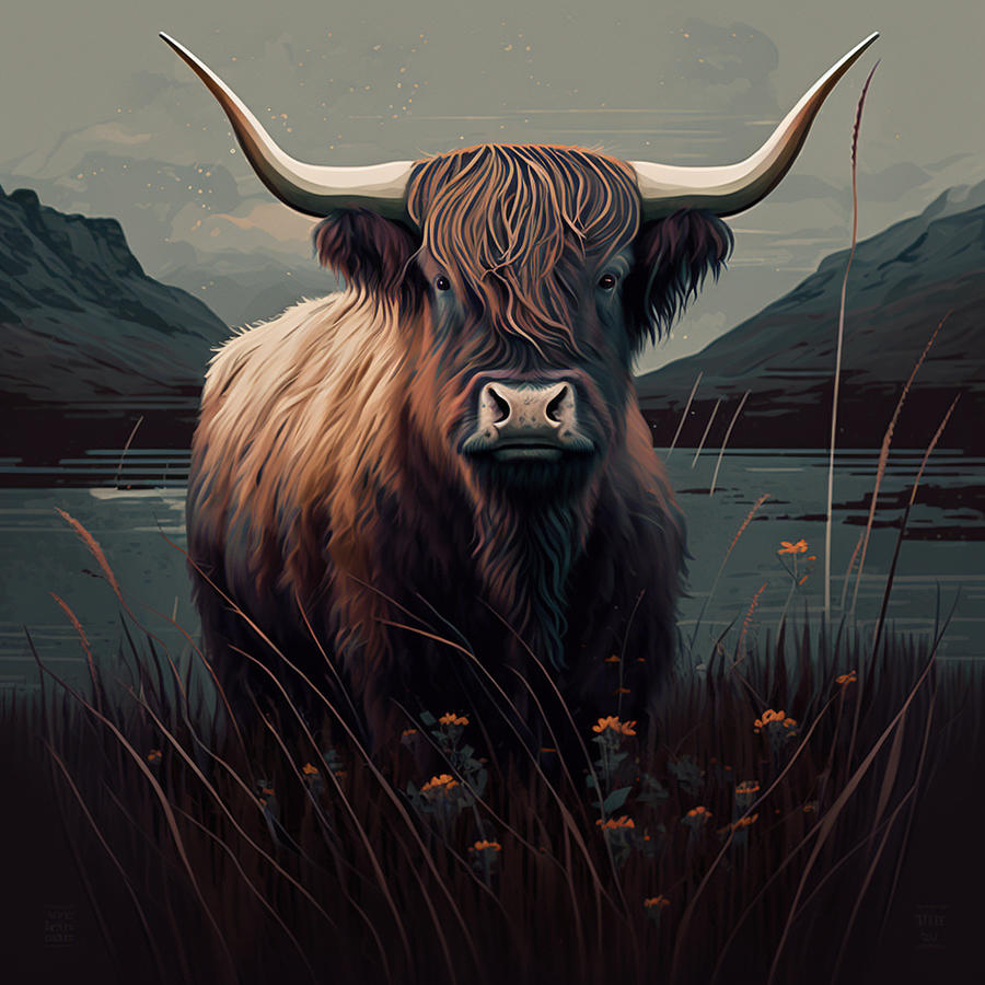 Dramatic Cow Digital Art by Alan Fisher - Fine Art America