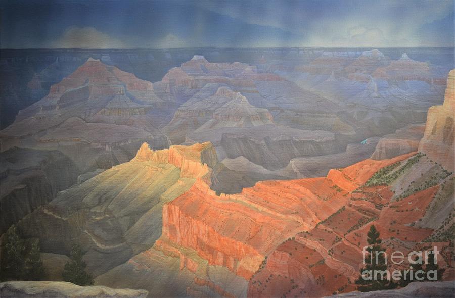Dramatic Dana Butte Vista Painting by Jerry Bokowski