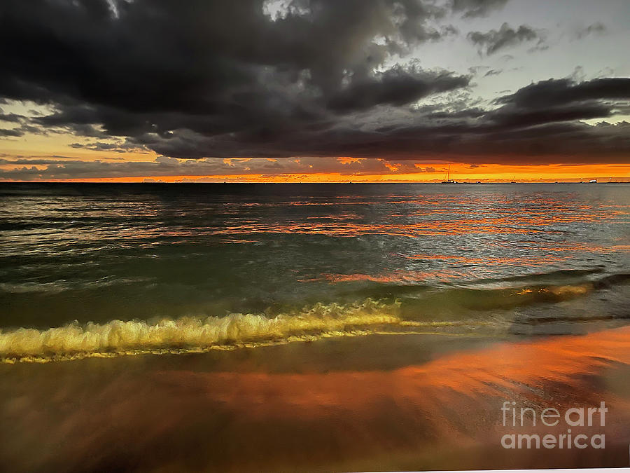 Dramatic Hawaiian Sunset Photograph by Mary Jane Armstrong
