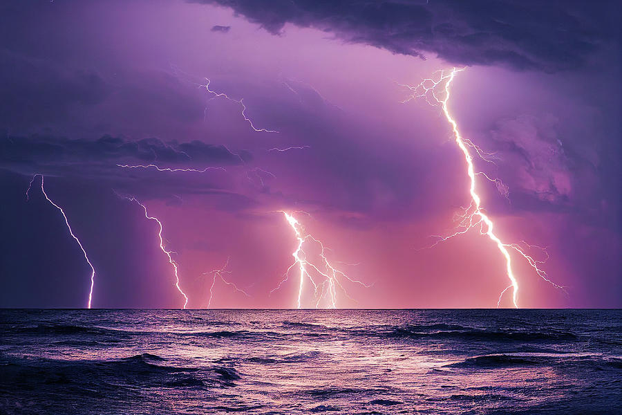 Dramatic Lightning Digital Art by Billy Bateman - Pixels