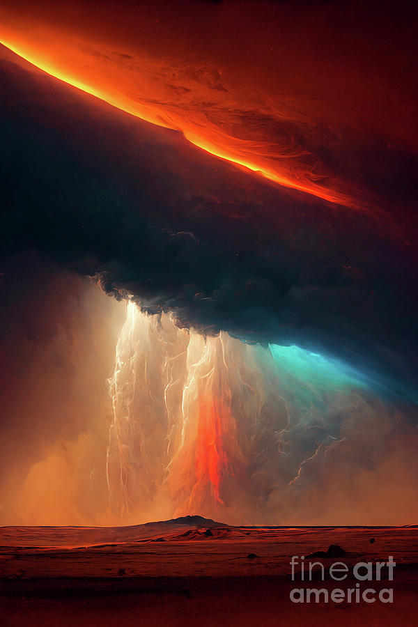 Dramatic Lightning On Mars Digital Art by Frank Ramspott - Pixels