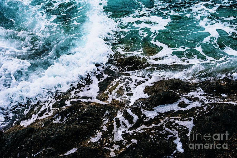 Dramatic ocean waves landscape aerial drone view. Photograph by Jelena Jovanovic