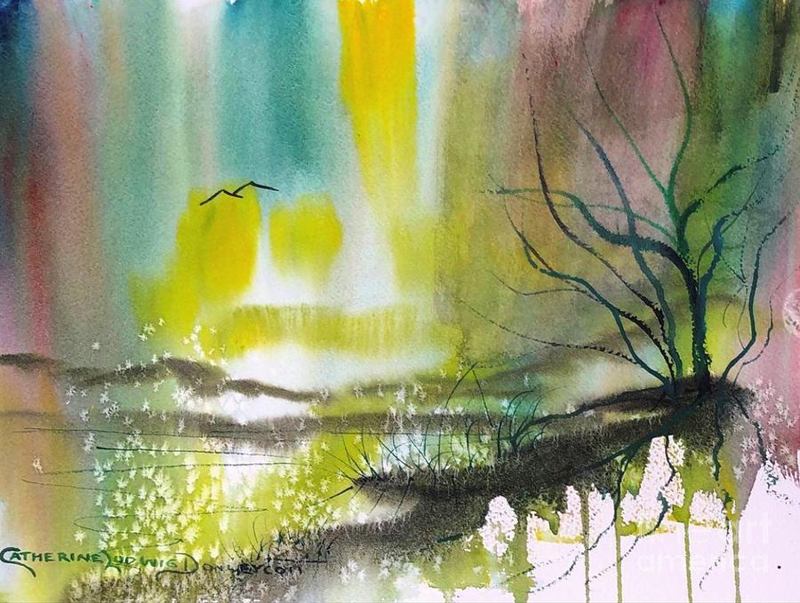 Dramatic Reflections Watercolor  Painting by Catherine Ludwig Donleycott