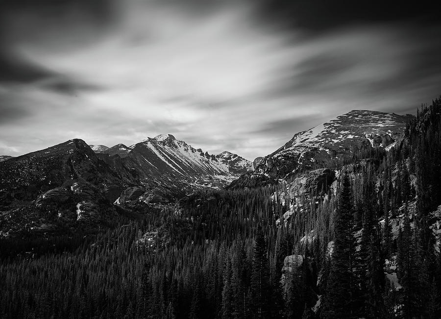 Dramatic Rocky Mountains Landscape Black And White Photograph by Dan Sproul