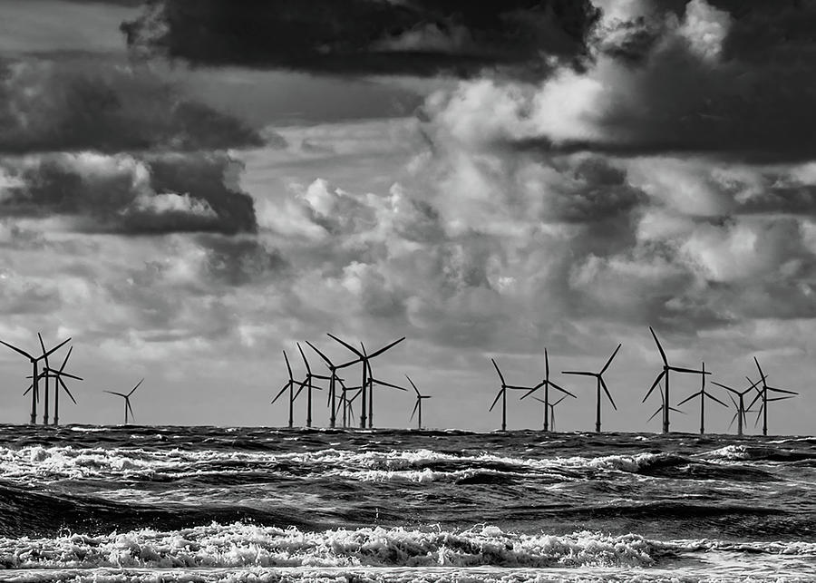 Dramatic skies at Offshore Wind farm Photograph by NiCaz Images