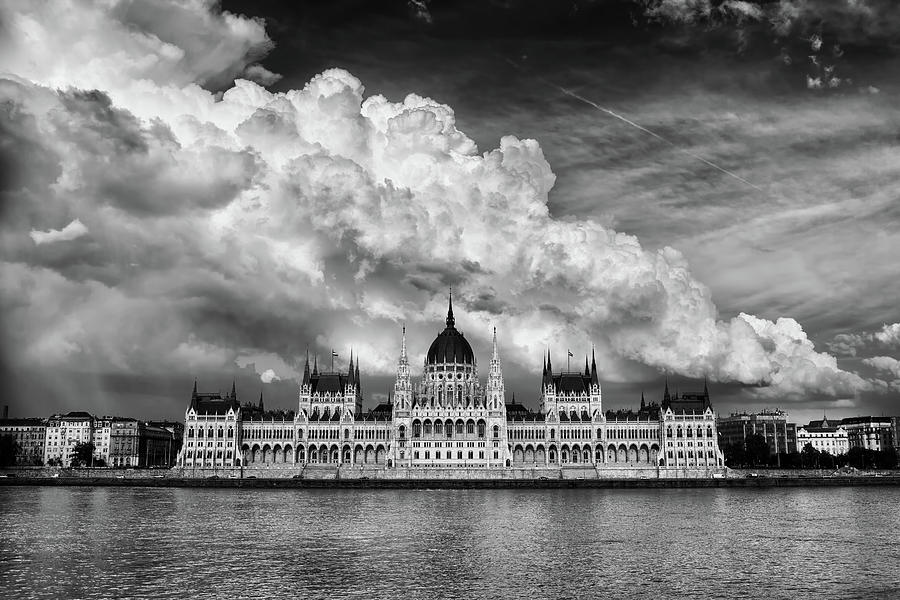 Architecture Photograph - Dramatic Sky At Hungarian Parliament In Budapest by Artur Bogacki