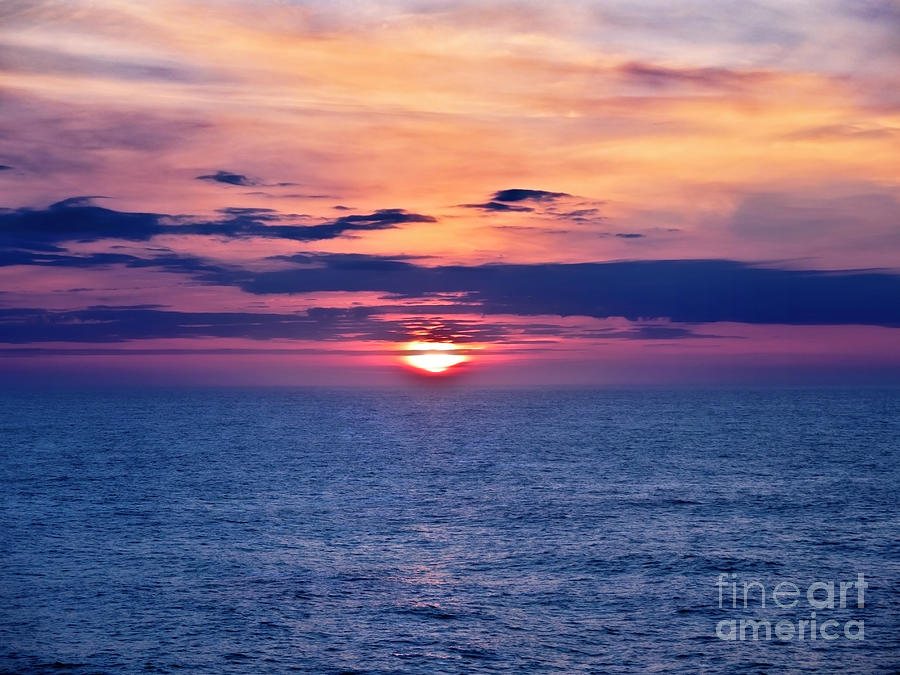 Dramatic SUNSET AT SEA  Photograph by Tatiana Bogracheva