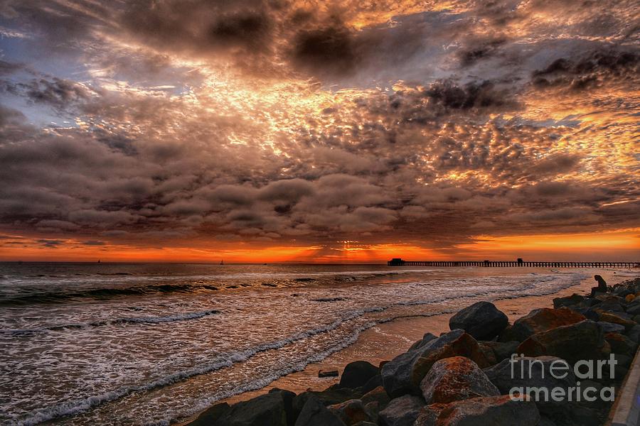 Dramatic sunset in Oceanside Photograph by Rich Cruse