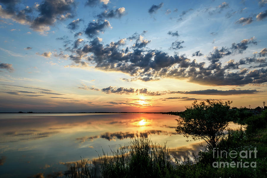 Dramatic sunset on lake Photograph by Jelena Jovanovic