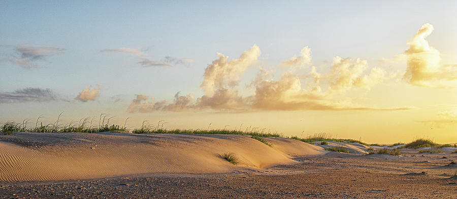 Dramatic Sunset Over Dunes at the Point - Emerald Isle North Car Photograph by Bob Decker