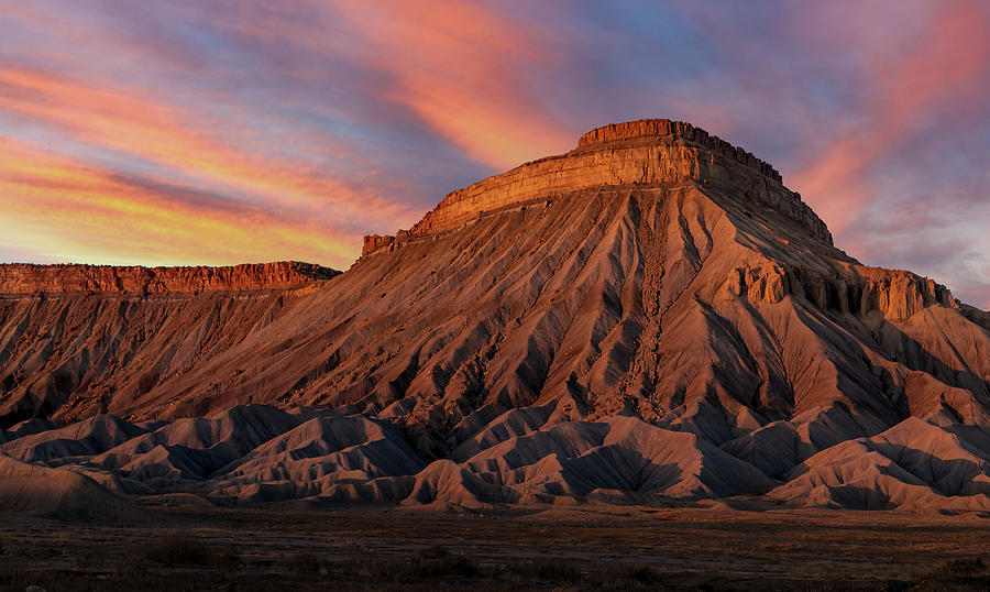 Dramatic Sunset Over Mount Garfield in Grand Junction Colorado Photograph by Teri Virbickis