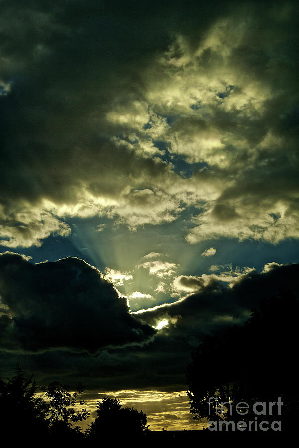 Nature Photograph - Dramatic Sunset Rays by Edmond Terakopian