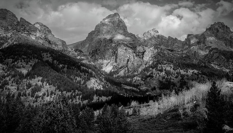 Dramatic Tetons Landscape Black And White Photograph by Dan Sproul