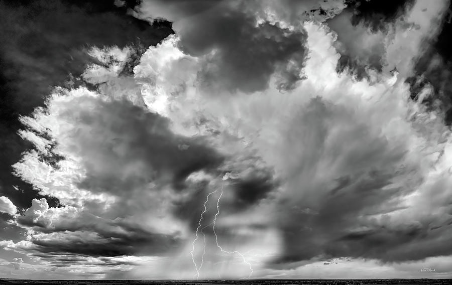 Nature Photograph - Dramatic Thunder Shower by Leland D Howard