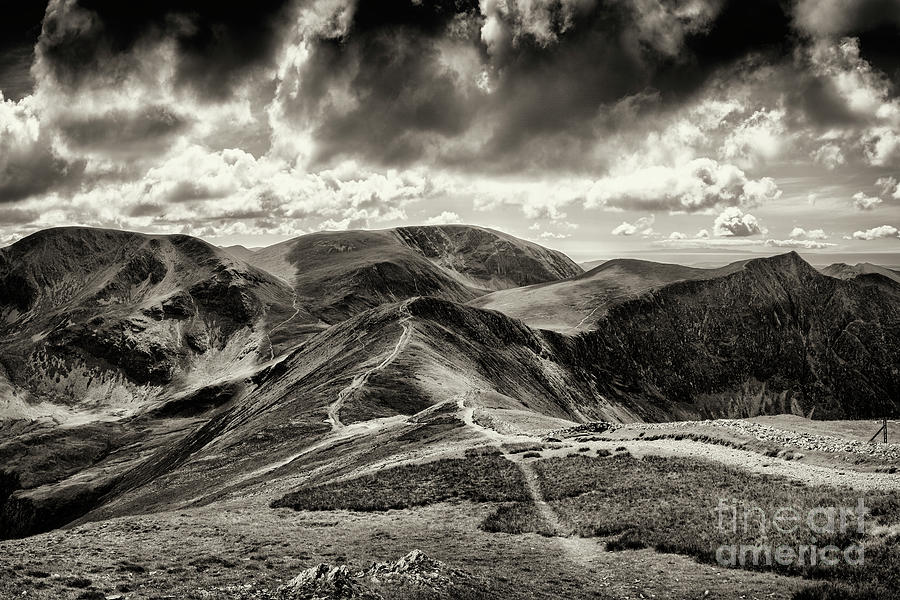 Dramatic view from the top of Grisedale Pike Photograph by Phill Thornton