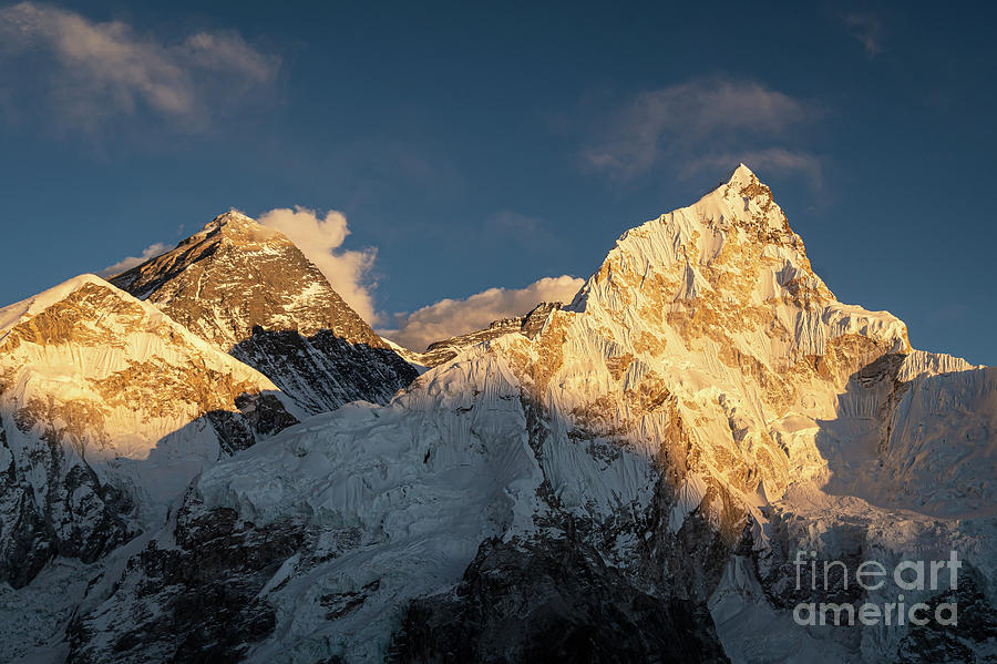 Dramatic view of Mt Everest summit and Nuptse from the Kala Patt Photograph by Didier Marti
