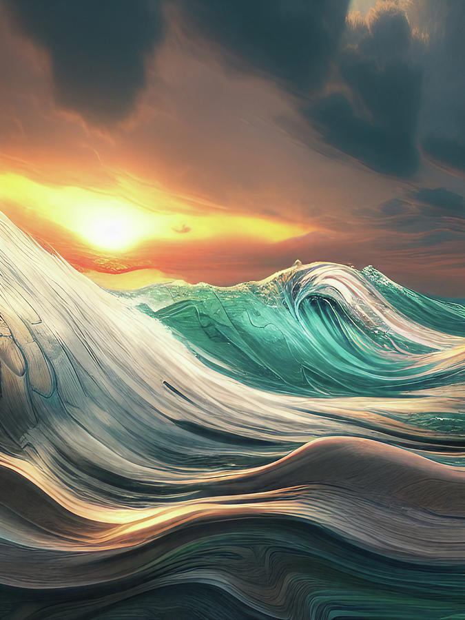 Dramatic Waves Digital Art by Caylix Cage - Fine Art America