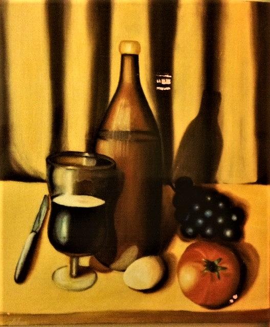 Drapes Behind A Still Life Painting By Al Elumn