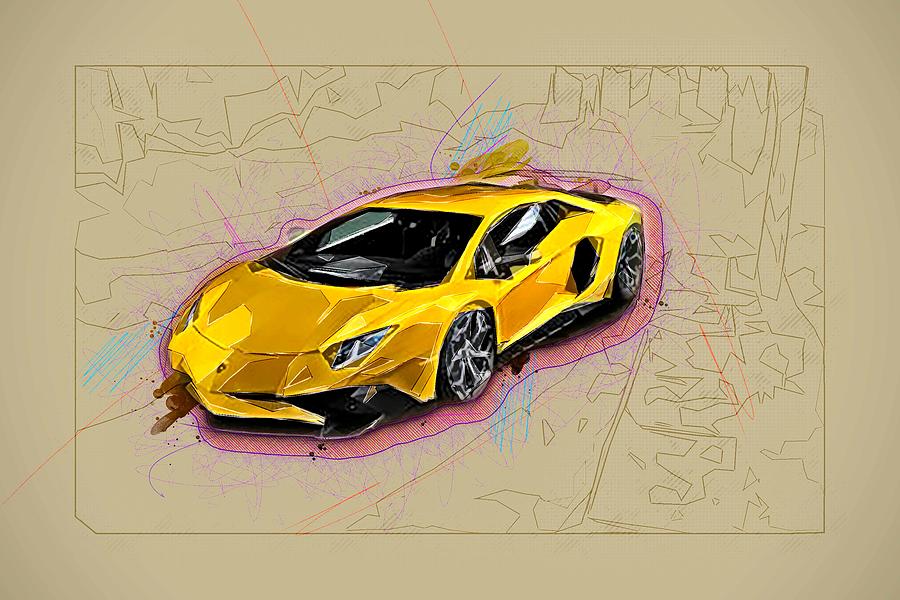 Drawing of Lamborghini Aventador by artistalfred — Steemit