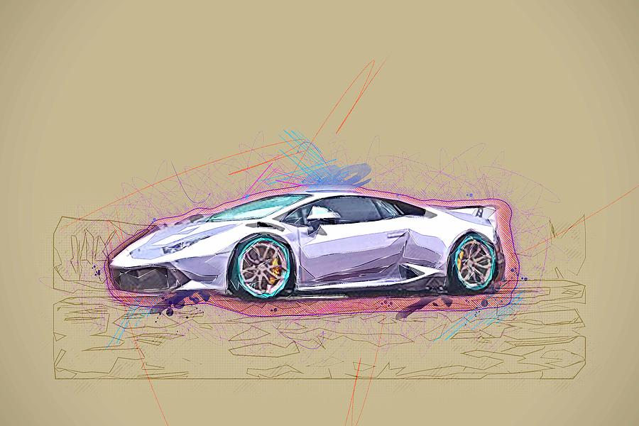 Drawing Lamborghini Huracan Tuning Raceway 2019 Cars Rain Hypercars ...