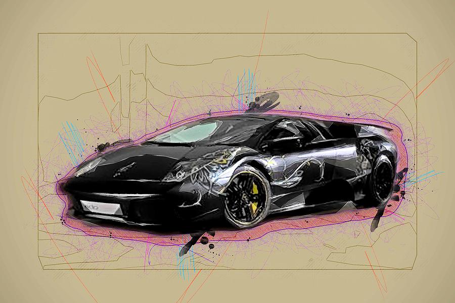 Drawing Lamborghini Supercar Murcielago 2009 Edo Competition Tuning ...