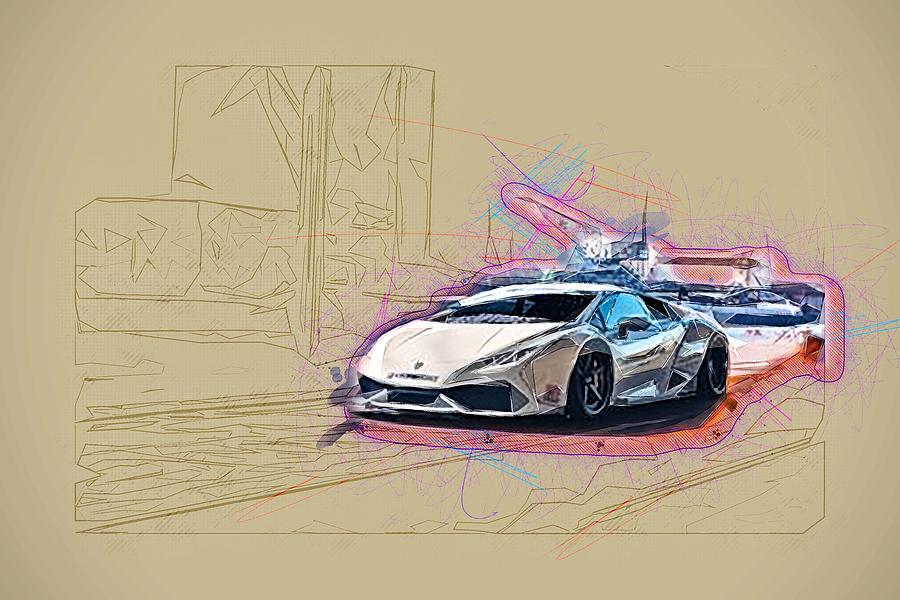 Drawing Liberty Walk Tuning Lb Performance Lamborghini Huracan 2020 ...