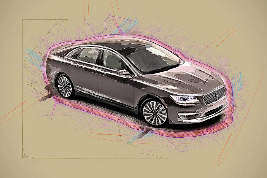 Drawing Lincoln Mkz 2017 American Cars Black Business Class Colorful ...