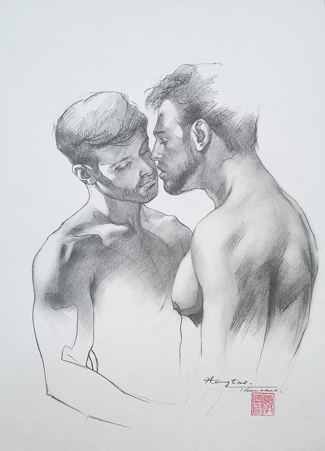 Drawing  Male nude#201010 Drawing by Hongtao Huang