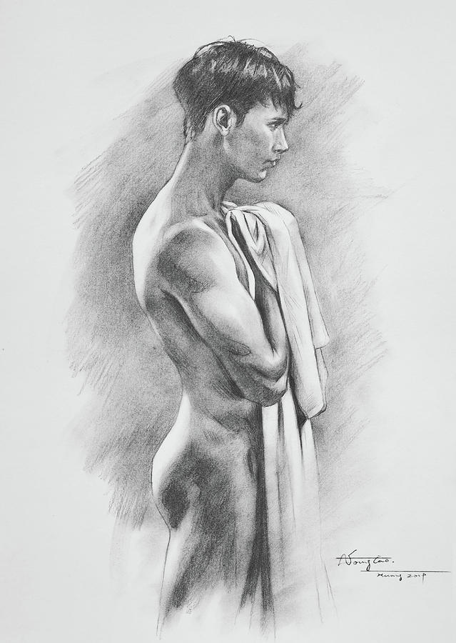Drawing  male nude#20523 Drawing by Hongtao Huang