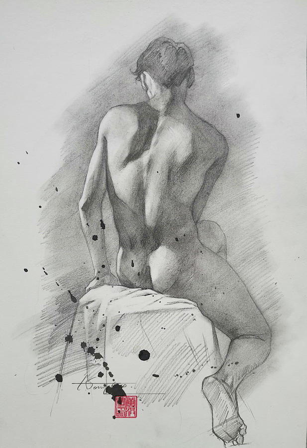 Drawing  Male nude#20916 Drawing by Hongtao Huang