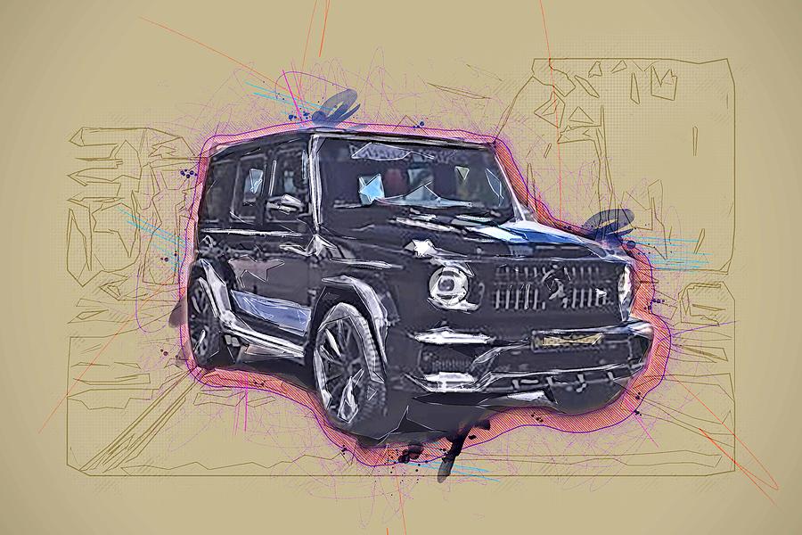 Drawing Manh G 700 Inferno Suvs 2019 Cars Racing W463 Tuning Black ...