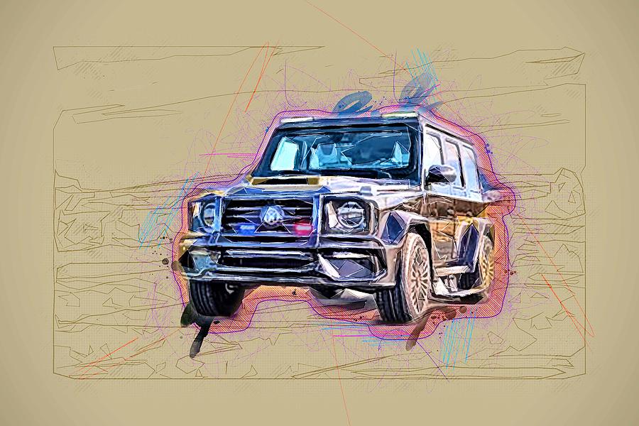 Drawing Mansory Mercedes Amg G63 Armored Police Cars 2020 Br 463 Tuning ...