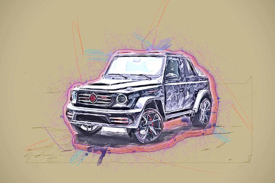 Drawing Mansory Star Trooper Pickup Offroad Br 463 2020 Cars Tuning Philipp  Plein Mercedes Benz G Class Gray Gelandewagen Suvs Colorful Abstract