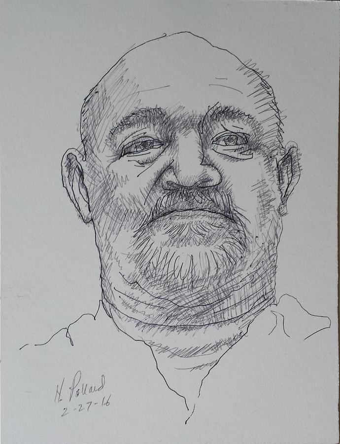 Portrait Drawing - Drawing of a Large Mans Head  by Herschel Pollard