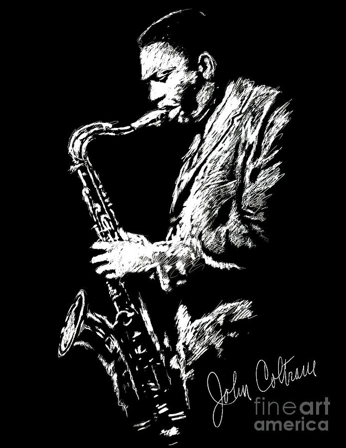 Drawing of John Coltrane Tapestry - Textile by Cook Suzanne - Fine Art ...