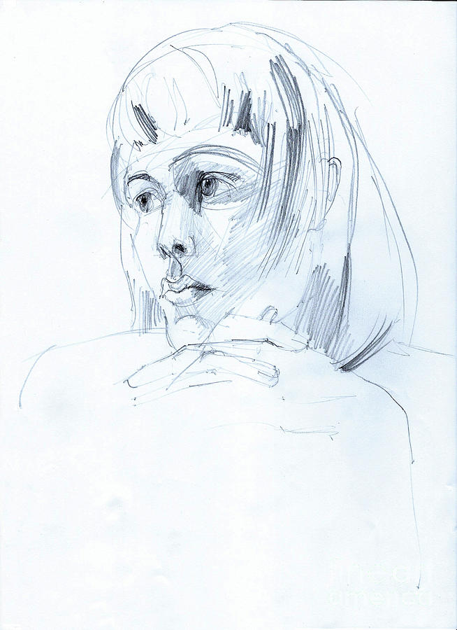 Drawing of Such a Pretty Face Drawing by Greta Corens