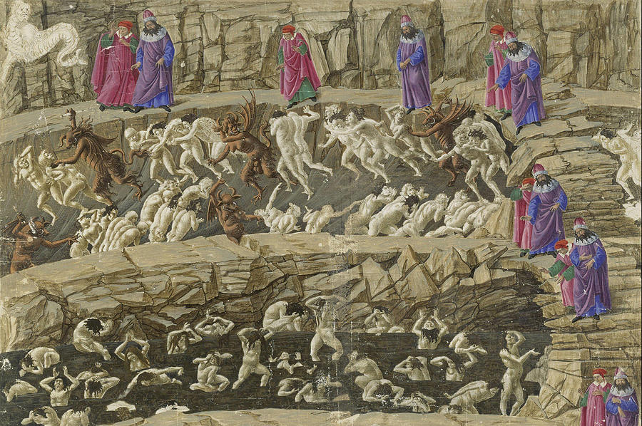 Drawings for Dante s Divine Comedy Painting by Sandro Botticelli Fine
