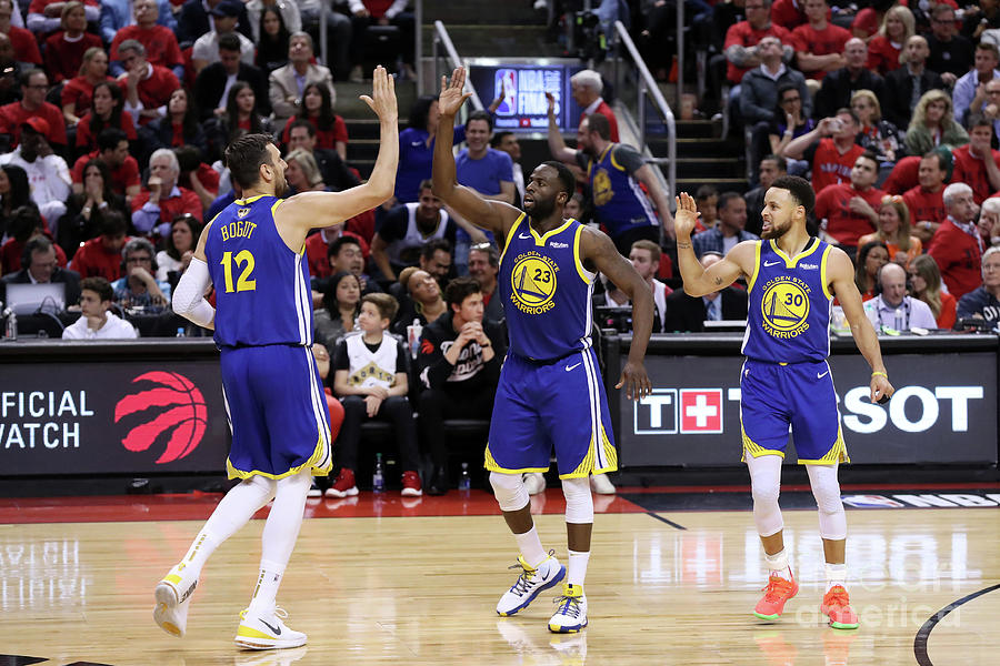 Draymond Green, Stephen Curry, and Andrew Bogut Photograph by Joe Murphy Draymond Green, Stephen Curry, and Andrew Bogut Photograph by Joe Murphy