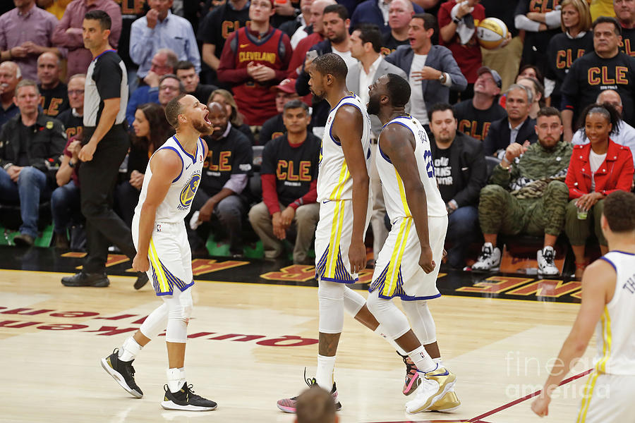Draymond Green, Stephen Curry, and Kevin Durant Photograph by Mark Blinch