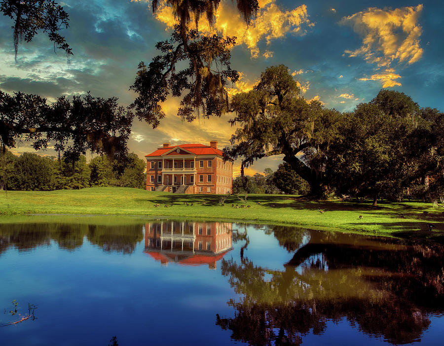 Sunset Photograph - Drayton Hall At Sunset by Mountain Dreams