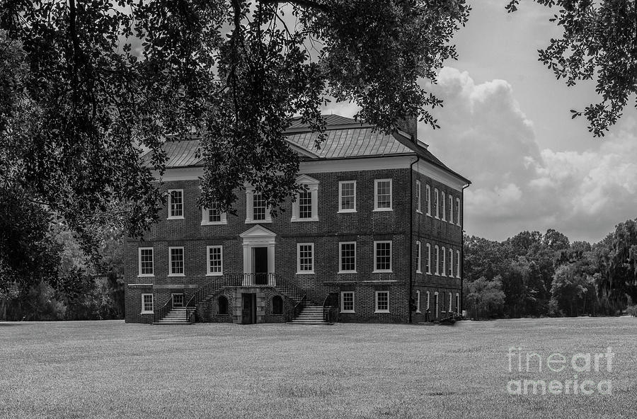 Drayton Hall Home Circa 1738 - Black And White Photograph
